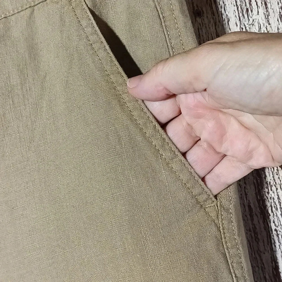 NEW J. Crew Seaside drawstring linen blend pockets dessert sand MT - Picture 5 of 13